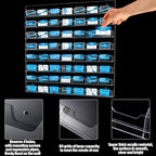 Hillban Acrylic Business Card Holder Wall Mount Office, 56 Pockets - Image 4