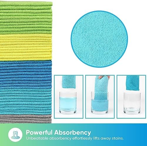 HOMEXCEL Microfiber Cleaning Cloth 200 PK, Towels for Cars, Shop Rags - Image 3