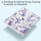 for New MacBook Air 13 inch Case 2026 M5 2025 M4 2024 M3 M2 Chip– Aesthetic Lightweight Cute Design Clear Hard Shell 6-in-1 Bundle with TPU Keyboard Cover & 2X OTG Adapters,Butterfly Purple - Image 4