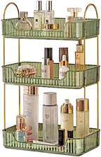 Akinbas 3 Tier Bathroom Organizer Countertop Makeup Perfume Tray Skincare Organizer for Bathroom Dresser Vanity (Green) by AKINBAS