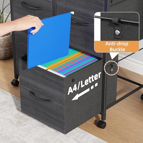 HIGDBFE 4 Drawer Mobile Lateral File Cabinet 23''W for Large Printer - Image 6