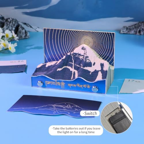 3D Memo Pad, 3D Calendar 2027, Time Piece Calendar, Tear-Off Calendars 2027, 3D Paper Carving Art Memo Pad, Art Carving Sticky Notes for Office Home Gifts Ornaments (Mount Kailash) - Image 3