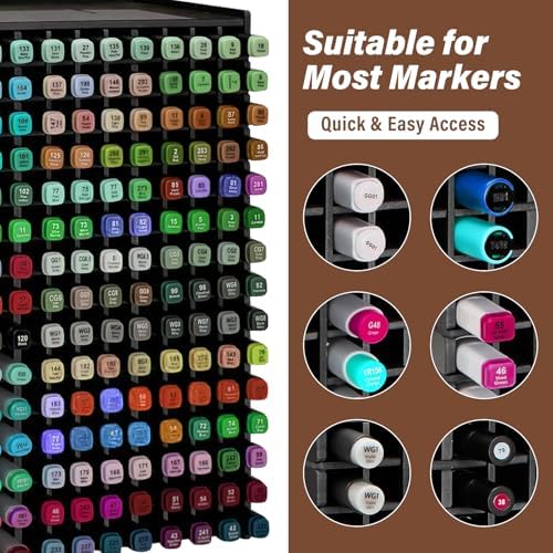 Marker Organizer,240 Slots Marker Storage with Divider,Black - Image 2