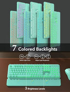 Wireless Keyboard and Mouse Backlit - Typewriter, Magnetic Wrist Rest - Image 2
