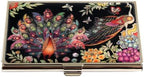Mother of Pearl Design RFID Blocking Protection Business Card Case, Credit Card Holder, Metal Name Card Case, Stainless Steel Engraved Slim Purse Pocket Cash Money Wallet (Peacock Gift Set) - Image 3