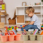 6 Pack Classroom Caddy Organizer with Handle 6 Compartments Table Caddy - Image 7