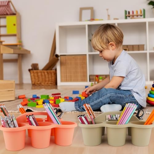6 Pack Classroom Caddy Organizer with Handle 6 Compartments Table Caddy - Image 7