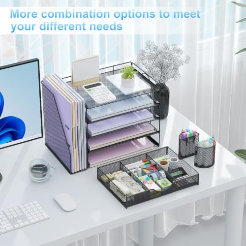 gianotter 5-Tier Desk Organizer with Drawers and File Holders - Image 4