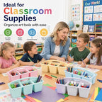 6 Pack Classroom Caddy with Handle, 6 Compartment (Pink Purple) - Image 5