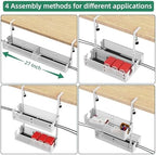 Multi-Model Under Desk Cable Management 2 Pack Metal Under Desk Wire Management Tray Clamp Mount Under Table Cord Management No Damage The Desk White - Image 5