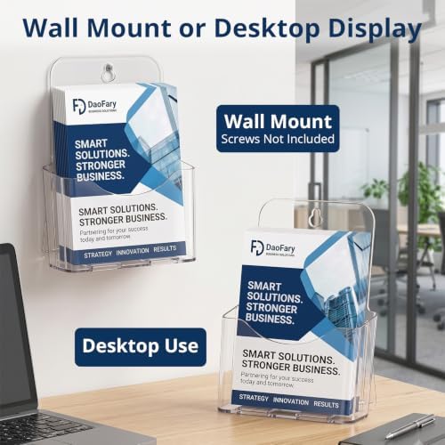 Daofary 6 x 9 Acrylic Brochure Holder, 6 Pack Wall Mount & Desktop Display - Image 5