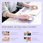 Ospelelf Mouse Pad with Wrist Rest and Ergonomic Gel Keyboard Hand Wrist, Support for Typing Gaming, Relieve Wrist Pain, Cool & Easy to Clean, for Office, Programmer, Home Computer Use Purple Floral - Image 2