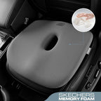 Skechers Seat Cushion Memory Foam,Donut Pillow Office Chair Cushion for Tailbone Pain Relief,Butt Pillow for Office Chair,Car seat Cushion,Long Sitting Office Workers,and Car Drivers,Grey - Image 2