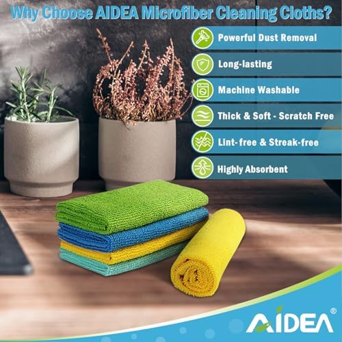 AIDEA Microfiber Cleaning Cloth-400PK, Microfiber Towels for Cars, 12"×12" - Image 2