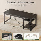 Huuger 47.2'' x 19.7'' Computer Desk, Power Outlets, 0.95'' Thick Desktop - Image 2