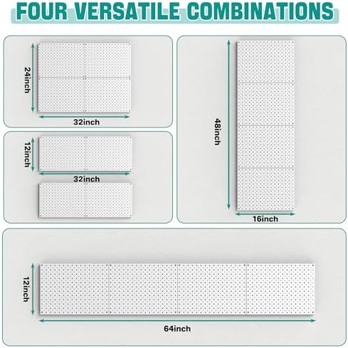 EVERHANGER Metal Pegboard Panels, Heavy Duty Pegboard Wall Organizer - Image 3