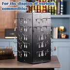 Geelin Metal Pegboard Display with 50 Hooks, 9.8 x 9.8 x 20.5 in Rotating Display Stand Racks for Craft Shows Pegboard Organizer with Peg Hooks for Jewelry Organizing Retail(Black) - Image 5