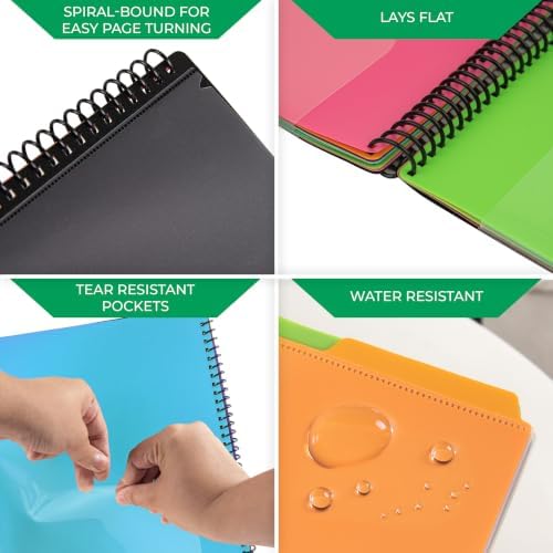Samsill 2 Pack Deluxe 24 Pocket Spiral Project Organizer with Refillable Notepad, Customizable Front Cover, 12 Dividers with Erasable Write-On Tabs in Fashion Colors, Plastic Folders with Pockets - Image 6