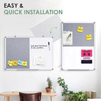 SWANCROWN Bulletin Board White Board Combo, 24 x 18 in, Aluminum Frame - Image 4