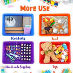 Hoteam 18 Pcs Flat Storage Organizer Bins Paper Tray Classroom,Colorful - Image 5