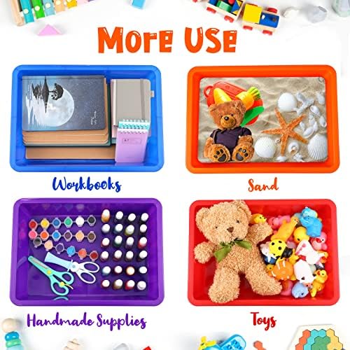 Hoteam 18 Pcs Flat Storage Organizer Bins Paper Tray Classroom,Colorful - Image 5