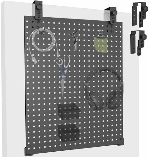 VIVO Steel Hanging Pegboard, 20 x 25 inch Magnetic Peg Board with Clamps Fitting up to 1.9 Inch Surfaces, Accessory Organizer, Black, PP-PB25H by VIVO