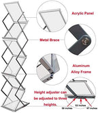 HUAZI Foldable Aluminum Magazine Rack, Portable Pop-up Display Stand, 6 Pockets, A4 Size, for Trade Shows, Office, Retail Store - Image 3