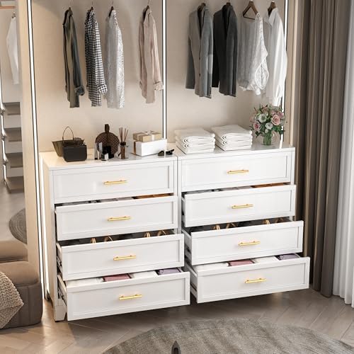 Ckzbx Metal Dresser Under Desk Metal Filing Cabinets, 43.11" H Drawer Chests of Drawers for Office, Garage (4 Drawers White 31.5inch Wide) - Image 2