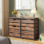Tribesigns 5-Drawer File Cabinet Set of 2, Wood Mobile Storage Drawer - Image 4