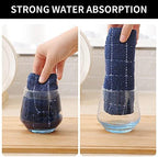 Homaxy Cotton Terry Kitchen Towels and Dishcloths Set of 16, Navy Blue - Image 3