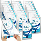 Leinuosen 24 Pack Magnetic Sign Holders Wall Mount Document Frame,Silver by Leinuosen