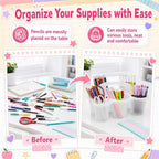 gisgfim 6 Pack Classroom Caddy Organizer with Handle, 6 Compartments, Clear - Image 4