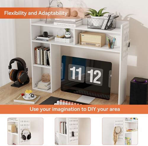 ELECWISH Desktop Bookshelf, Desk Shelf for Computer Desk, 33.46”, 5 Tier - Image 3