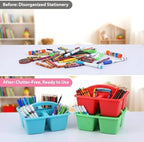 6 Pack 4 Compartment Classroom Caddy with Handle, Rainbow - Image 4