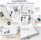 2-Pack Magnetic Dry Erase Whiteboard Set with Stand | Double-Sided 14x11 Desktop Whiteboard | Portable Small White Board for Office & Home | Includes Markers & Eraser - Image 5