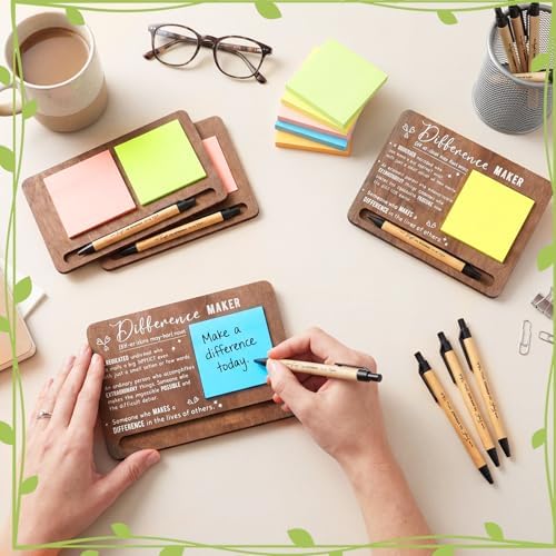 Kosiz 10 Set Wooden Sticky Note Holder Kit, Difference, Brown - Image 6