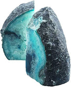 Agate Geode Bookends Heavy Duty Teal Crystal Stone Book Holders Decorative - Image 4