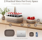 Storage Baskets for Shelves, 5 Pack, 2 Sizes Organizer Bins - Image 2