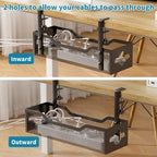 Under Desk Cable Management Tray Black, Litwaro Cable Management Under Desk No Drill, Cable Organizer with Clamp for Wire Management, Cord Organizer No Damage to Desk for Office, Home - Image 7