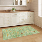 DUKINO 2x5 Rug for Hallway, Washable Animal Runner Rug Non Slip Light Green - Image 6