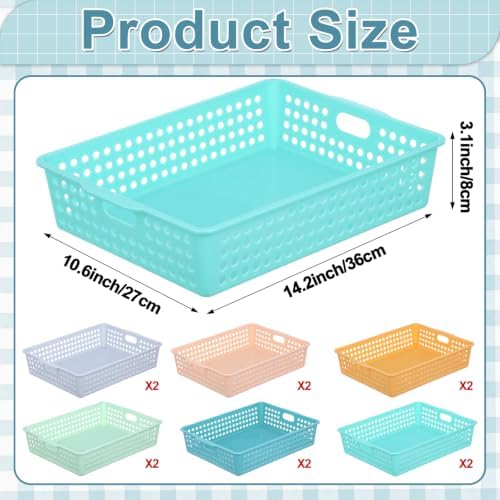 12 Pack Turn‑In Paper Trays for Classroom, Morandi - Image 2