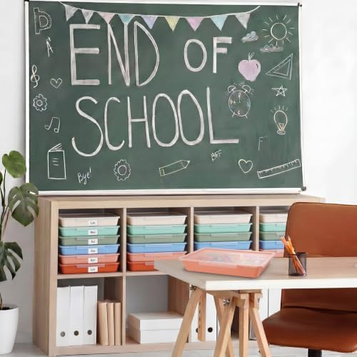 Tinlade 6 Pcs Classroom Paper Storage Bins with Lids, 13x10, Boho - Image 4