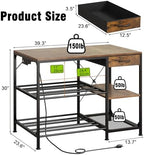 3D Printer Table with Filament Storage, 3-Tier 3D Printer Stand with Power Outlet & Drawer, Heavy Duty 3D Printer Rack for Workshop Studio Office (Brown) - Image 2