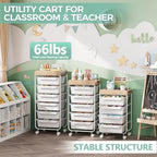 SYKIARIOL 6 Drawer Rolling Cart for Craft Storage,Utility Drawer Cart,White - Image 5