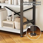 Homeiju Organization and Storage, 5 Tier Bookshelf, Tall Bookcase with Shelves, Wood and Metal Book Shelf Storage Organizer, Industrial Display Standing Shelf Unit for Bedroom, White - Image 7
