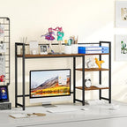 Snughome Desk Shelf, 44.9" Large Desktop Organizer Shelf, Desk Hutch for Computer Monitor, 4 Tier Desk Top Display Rack, Wood Desktop Bookshelf Storage Rack for Home Office Dorm - Image 2