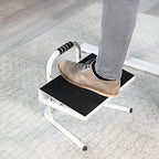 VIVO Ergonomic Height Adjustable Foot Rest Relief Platform, Elevated Stool for Comfortable Sit to Stand Workstation, Non-Slip Surface, Portable, Home Office Classroom Use, White, STAND-FT01W - Image 2