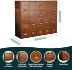 14-Drawer Apothecary Cabinet - Index Card Organizer - Miniature Chest of Drawers - Brass Handle Organizer - Kids' Arts and Crafts Storage - Wooden Desktop Drawer Organizer - Image 2