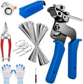 Metal Zip Ties Gun Set, 200Pcs Stainless Steel Cable Ties, Blue by Unknown