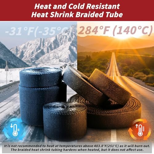 Oleitodh 100 ft 1/4 in 2:1 Heat Shrink Braided Sleeving, Black - Image 6